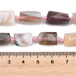 天然石ボツワナアゲートビーズ連売り  コラム  多面カット  11~18x6~11mm  穴：1.2~1.6mm  約20~25個/連  15.16~15.55''（38.5~39.5センチメートル）&nbsp;G-A314-A01-01