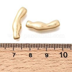 真鍮製のウェーブのカーブチューブビーズ  18KGP本金メッキ  21x6x4mm  穴：1mm&nbsp;KK-N289-11G