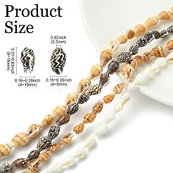 4連売り4色の天然淡水貝ビーズ連売り  シェル形状  ミックスカラー  8~16x4~10x4~9mm  穴：0.5mm  約140~189個/連  58.66~60.63インチ（149~154cm）  1本/色&nbsp;SHEL-CJ0001-38