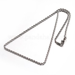 Non-Tarnish 304 Stainless Steel Rope Chains Necklace&nbsp;STAS-L142-04
