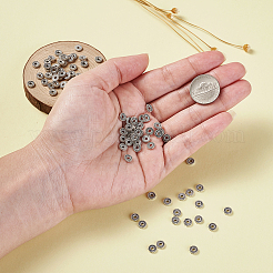 チベット風合金スペーサービーズ  フラットラウンド  アンティークシルバー  6x1.5mm  穴：1.5mm&nbsp;TIBEB-TA0001-07-6mm