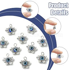 ナザールボンジュウ合金樹脂ペンダント10個  鉄パーツ  アンティークシルバー＆プラチナ  18.5mm  穴：3.2mm&nbsp;PALLOY-FS00058-02