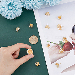 12Pcs 3 Style Brass Stud Earring Findings&nbsp;KK-FH0004-86