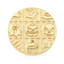 ハロウィンシリーズ ワックスシーリング 真鍮スタンプヘッド  ワックスシーリングスタンプ用  ゴールドカラー  カボチャ  25x14mm  内径：7mm&nbsp;AJEW-M039-01M
