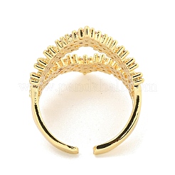 Crown Clear Cubic Zirconia Open Cuff Ring&nbsp;RJEW-L121-033G