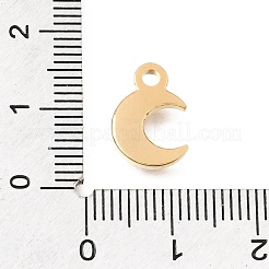 304ステンレススチールラインストーンペンダント  ムーンチャーム  イオンプレーティング（ip）  18KGP本金メッキ  13x9x2mm  穴：2mm&nbsp;STAS-E531-06G