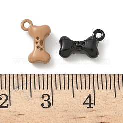 スプレープリント合金ペンダント  骨のチャーム  ミックスカラー  7x11x4mm  穴：1.2mm&nbsp;FIND-Z089-01