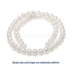 天然養殖淡水パールビーズ連売り  ラウンド  桃パフ  7~8mm  穴：0.8mm  約60個/連  15.75インチ&nbsp;PEAR-E002-25-01