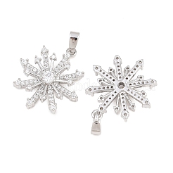 Christmas Brass Micro Pave Clear Cubic Zirconia Pendants&nbsp;KK-H287-04P