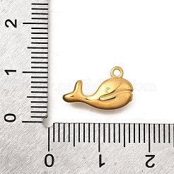 304ステンレススチールチャーム  イオンプレーティング（ip）  ゴールドカラー  クジラ  8.5x14x3.5mm  穴：1.2mm&nbsp;STAS-Z160-10G-02