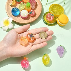 15個 15スタイル 光るフルーツ樹脂製装飾  人形作り用  家のデスクトップの装飾  混合図形  20~34x19.5~36.5mm  1個/スタイル&nbsp;CRES-CJ0001-80
