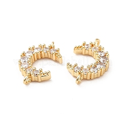 Brass Pave Clear Cubic Zirconia Connector Charms&nbsp;KK-M233-51G