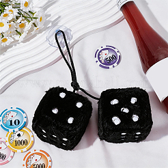 Dice Plush Cloth Pendant Decorations&nbsp;HJEW-SP0001-84C