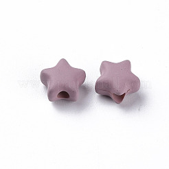 スプレープリントアクリルビーズ  スター  ミディアム蘭  8.5x9.5x5mm  穴：2mm&nbsp;X-MACR-S373-45-O03