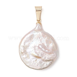 Natural Baroque Keshi Pearl Pendants with Stainless Steel Snap on Bails&nbsp;PALLOY-JF05101