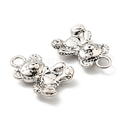 ラックメッキ合金ペンダント  クマのチャーム  長持ちメッキ  鉛フリー＆カドミウムフリー  プラチナ  21x15x6mm  穴：3.2mm&nbsp;X-PALLOY-K010-42P