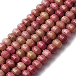 天然石ロードナイトビーズ連売り  多面カット  カボチャ  8x5mm  穴：1mm  約70~72個/連  14.17''~15.16''（36~38.5センチメートル）&nbsp;G-P587-D10-02