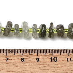 天然のグリーンクォーツビーズ連売り  ナゲット  シードビーズで  グレードA  8~9x9~12x2.5~5mm  穴：0.8mm  約66~70個/連  15.35~15.94''（39~40.5センチメートル）&nbsp;G-L649-C03-01