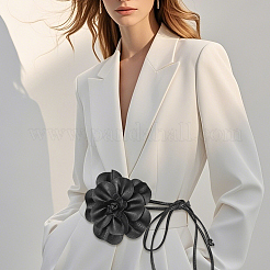 Flower PU Leather Wrap Waist Belts for Women&nbsp;AJEW-WH20816-058A