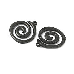 イオンプレーティング（IP）304ステンレスペンダント  渦  ブラック  23x19.5x2mm  穴：1.6mm&nbsp;STAS-P322-11B