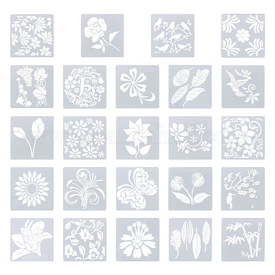24 Sheets 24 Styles Plastic Drawing Stencil&nbsp;DIY-CW0001-13-1