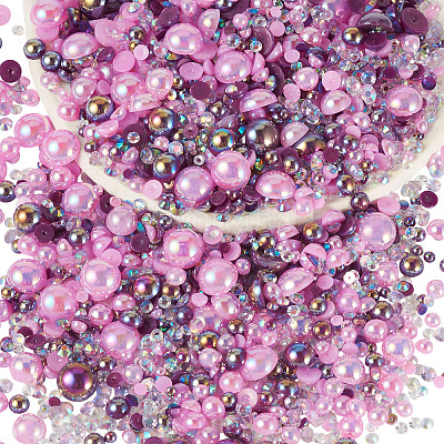 Half Round ABS Plastic Cabochons&nbsp;FIND-TAC0038-08D-1