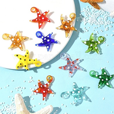 5Pcs Handmade Lampwork Pendants&nbsp;LAMP-YW0001-85-1