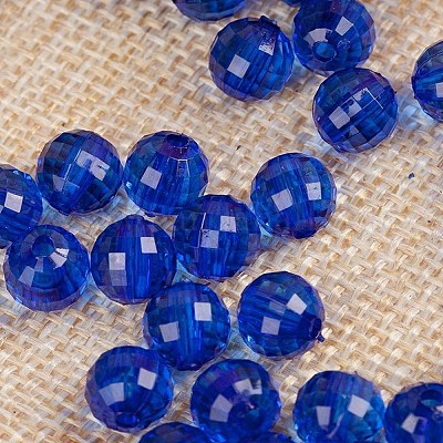 透明なアクリルビーズ  ラウンド  ミディアムブルー  10mm  約1000個/500g&nbsp;TACR-NH0001-C-02-1