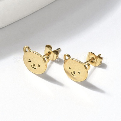 304 Stainless Steel Stud Earrings&nbsp;STAS-E501-22G-1