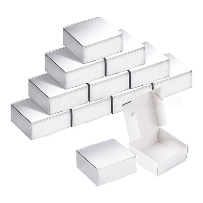 正方形の折り紙の配送箱  メーラーボックス  銀  5.7x5.8x2.7cm&nbsp;CON-TAC0001-23-1