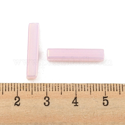 電気メッキガラスビーズ  多面カット  長方形  ピンク  19.5~20x4x4mm  穴：1mm&nbsp;GLAA-D024-01A-1
