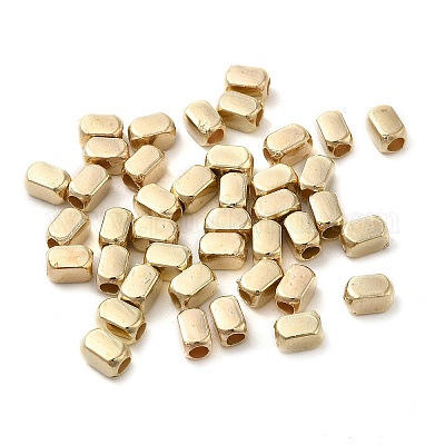 CCBプラスチックビーズ  長方形  ゴールドカラー  5x3x3mm  穴：1.8mm&nbsp;CCB-H001-07G-1