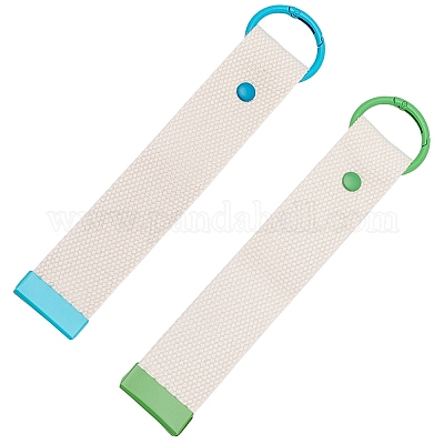 2Pcs 2 Colors Rectangle Polyester Keychains&nbsp;KEYC-CP0001-49A-1