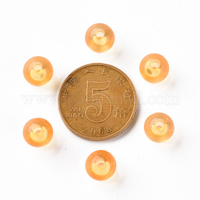 透明なアクリルビーズ  ラウンド  ゴールド  8x7mm  穴：2mm  約1745個/500g&nbsp;MACR-S370-A8mm-719-1