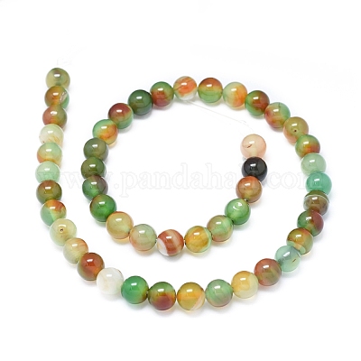 Natural Peacock Agate Beads Strands&nbsp;G-D0005-22-8mm-1
