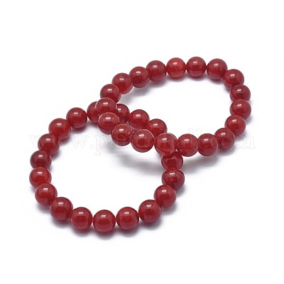 Natural Jade Bead Stretch Bracelets&nbsp;BJEW-K212-B-036-1