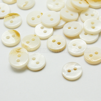 2-Hole Shell Flat Round Buttons&nbsp;BUTT-P012-13-1