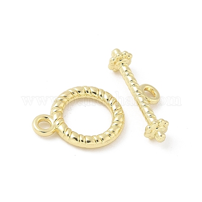 Textured Ring Alloy Toggle Clasps&nbsp;FIND-B047-20G-1