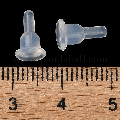 シリコン製ピアスキャッチ  ピアスバックキャッチ  透明  6x10mm  穴：0.5mm&nbsp;SIL-D009-02-1