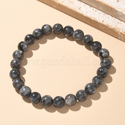 Natural Larvikite Bead Stretch Bracelets&nbsp;BJEW-K212-B-046-1