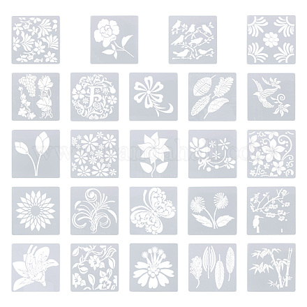 24 Sheets 24 Styles Plastic Drawing Stencil DIY-CW0001-13-1