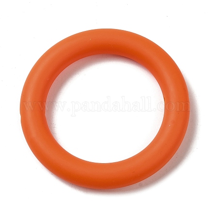 シリコンビーズ  リング  ダークオレンジ  65x10mm  穴：3mm&nbsp;SIL-Z010-03A-1