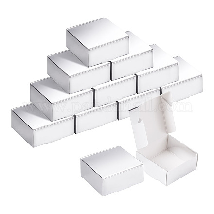 正方形の折り紙の配送箱 メーラーボックス 銀 5.7x5.8x2.7cm CON-TAC0001-23-1
