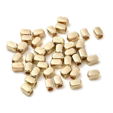 CCBプラスチックビーズ  長方形  ゴールドカラー  5x3x3mm  穴：1.8mm&nbsp;CCB-H001-07G-1