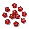15PCS Handmade Lampwork Beads, Bumpy, Flower, Red, 13.5x14.5x7mm, Hole: 1.4mm