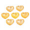 Transparent Resin Cabochons, Water Ripple, Heart, Gold, 17x21x7.5mm