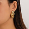 Alloy Stud Earrings, Golden, Nuggets, 43x25mm