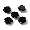 Opaque Resin Cabochons, Rose, Black, 18x19x7mm