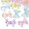 Transparent Acrylic Beads, Glitter Powder, Bowknot, Mixed Color, 14x18x4.5mm, Hole: 1.6mm