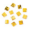 2-Hole Glass Seed Beads, Antique Style, Square, Gold, 5x4.5~5.5x2~2.5mm, Hole: 0.5~0.8mm